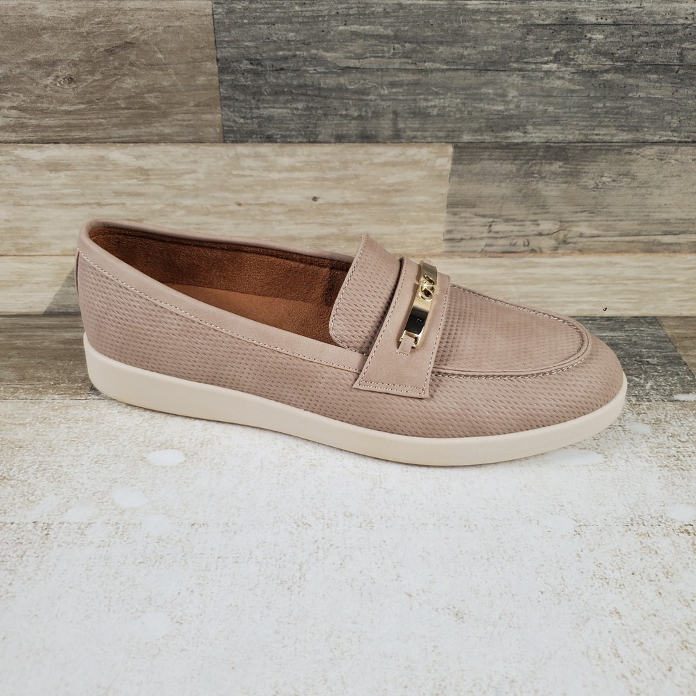 Naturalizer Isla Hybrid Penny Loafers Womens Sz 10 M Light Taupe Leather Slip On